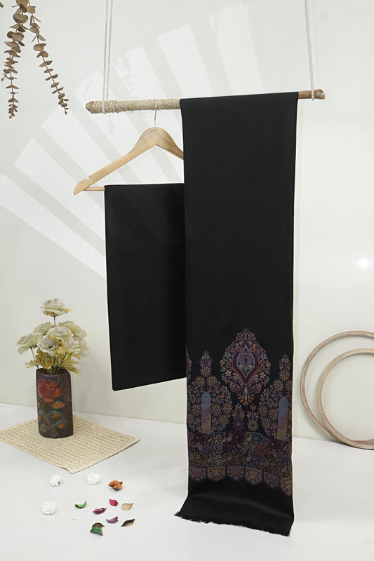 3Piece -Karandi with Pashmina Shawl KP26BLK14