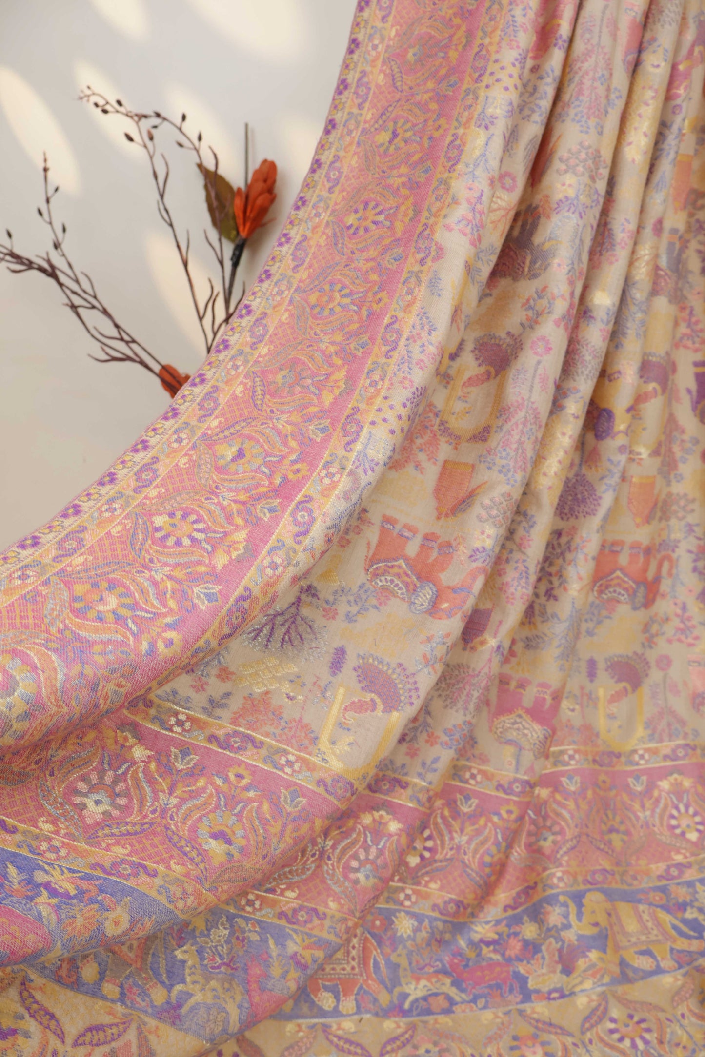 Pure Pashmina indian kani Shawl PDWSH38