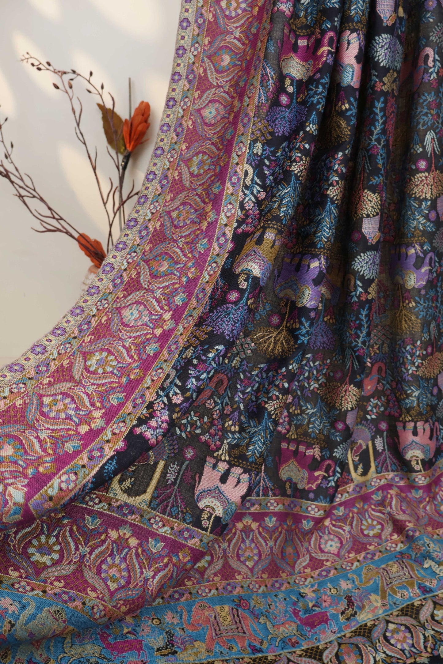 Pure Pashmina indian kani Shawl PDWSH41