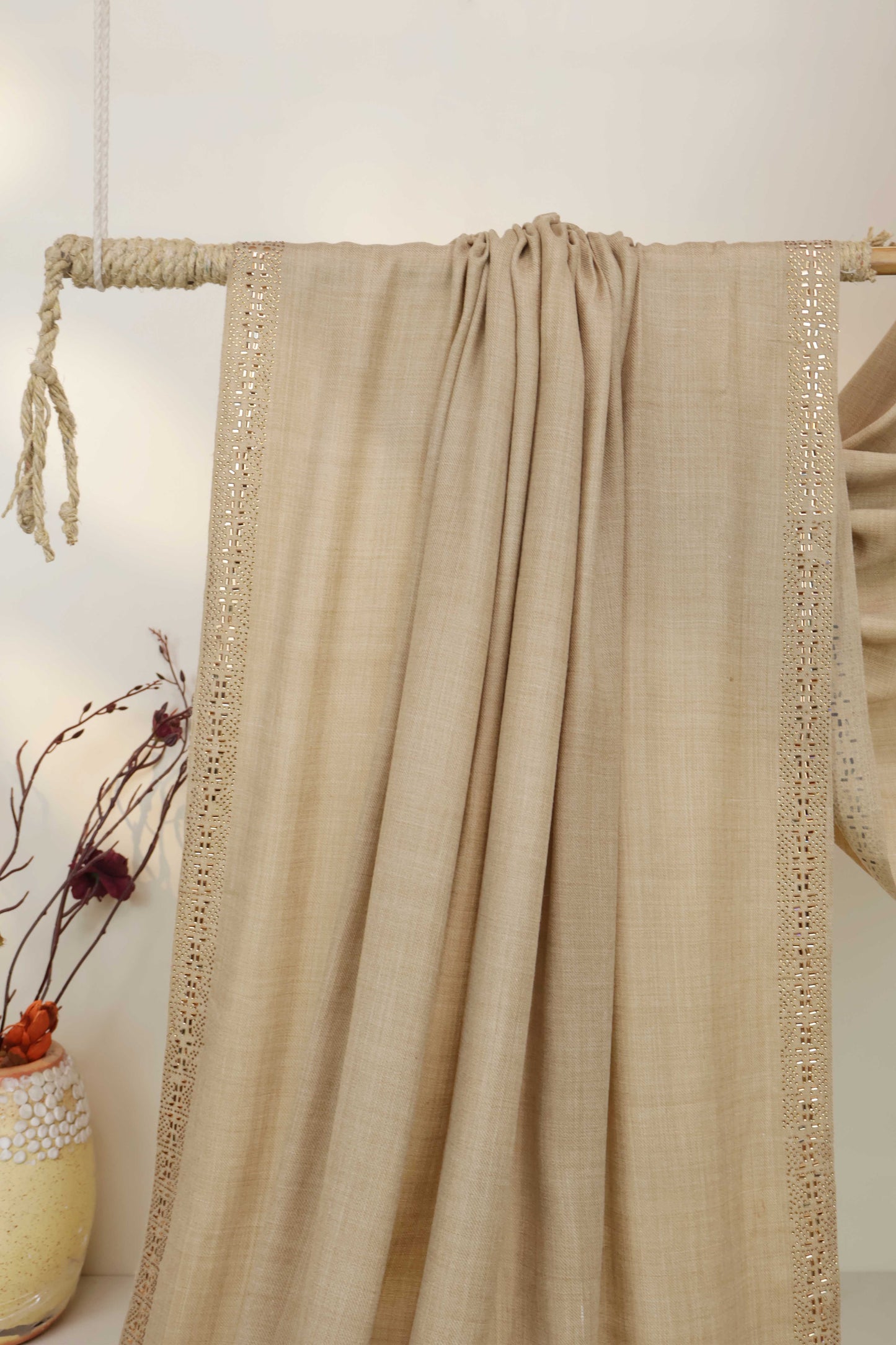 Stone Border Pashmina Shawl  PDWSH45