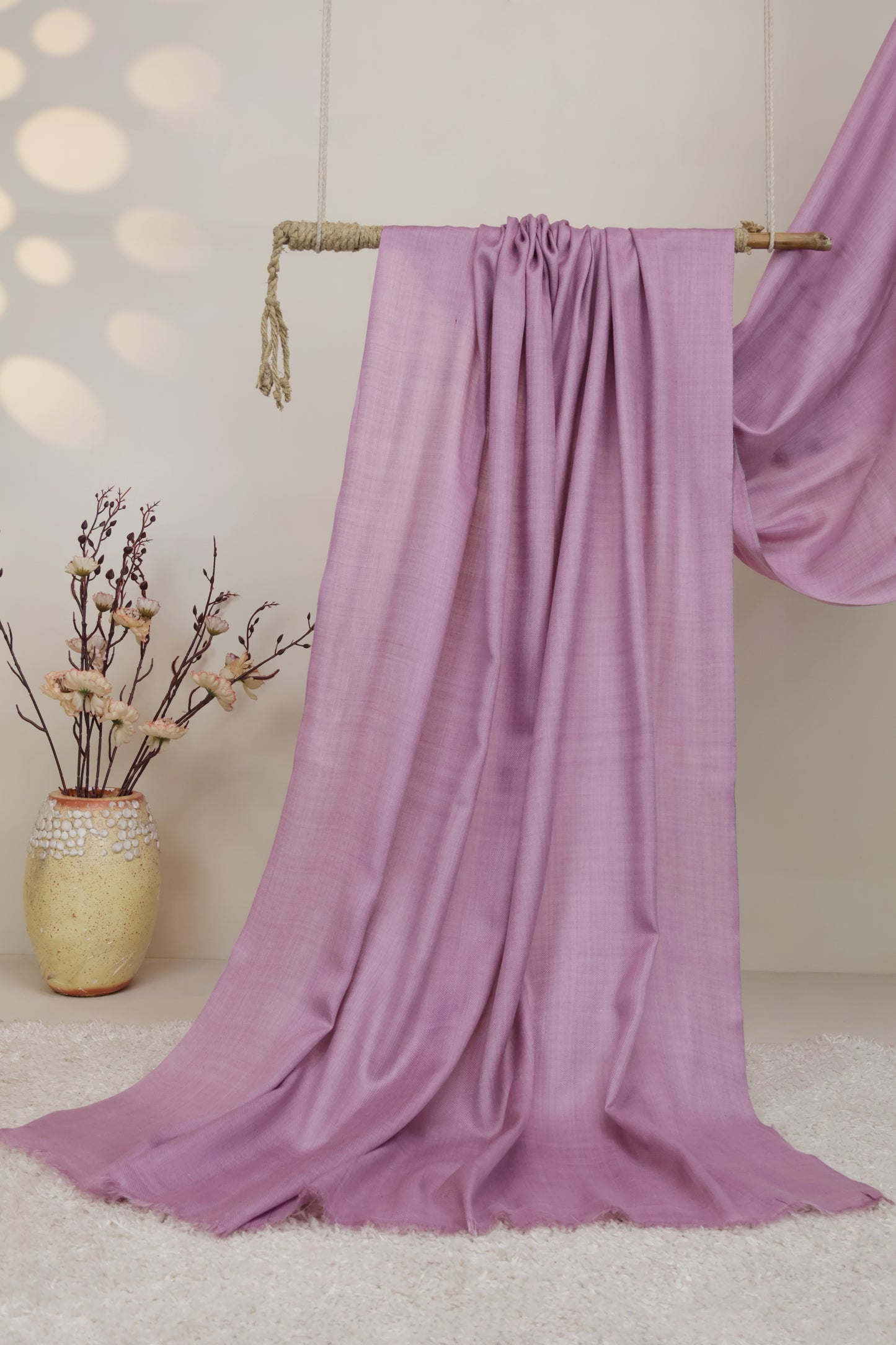 Plain Acralic Pashmina Shawl Light Purple SB13
