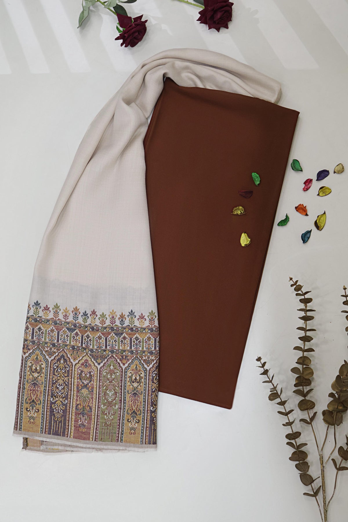 3Piece -Karandi with Pashmina Shawl KP26DRS06