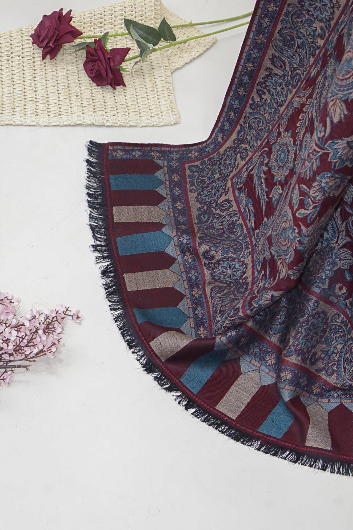 3Piece -Karandi with Pashmina Shawl KP26DMR13