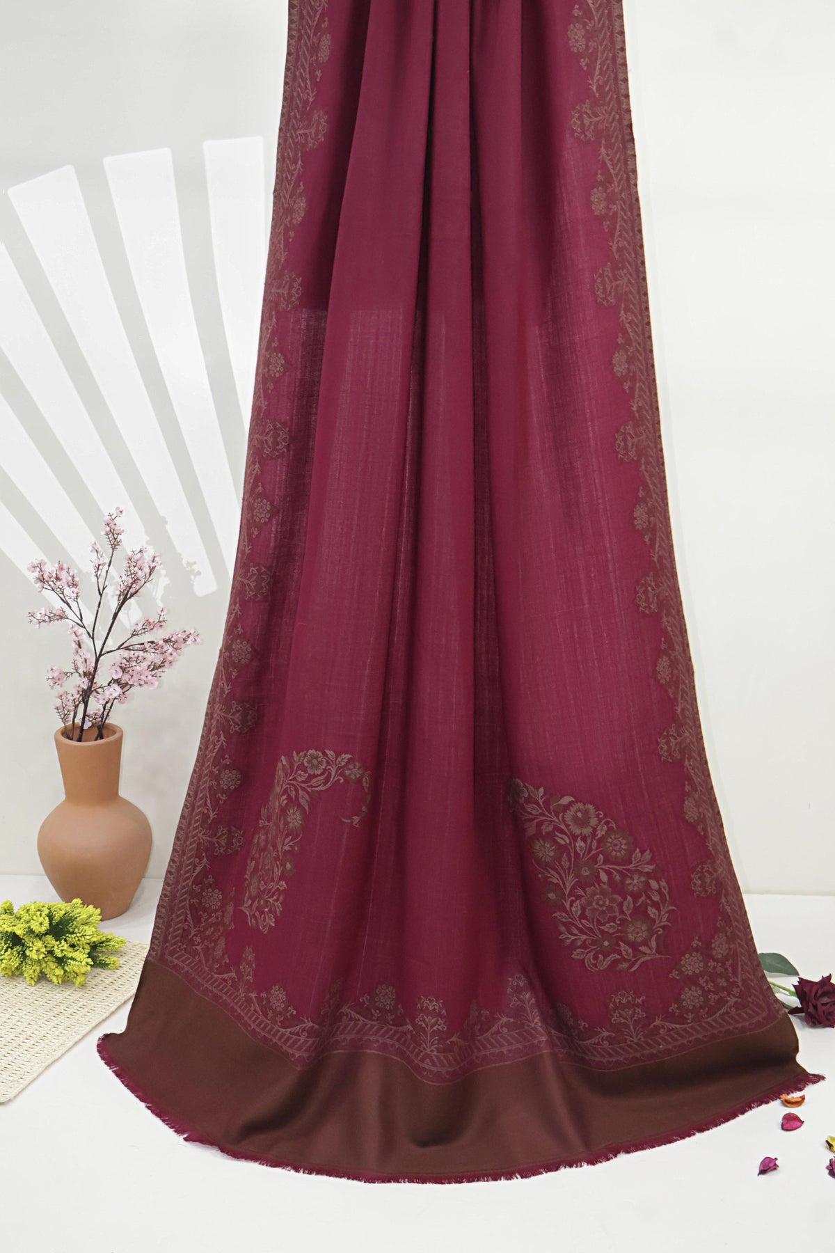 3Piece -Karandi with Pashmina Shawl KP26DMR17