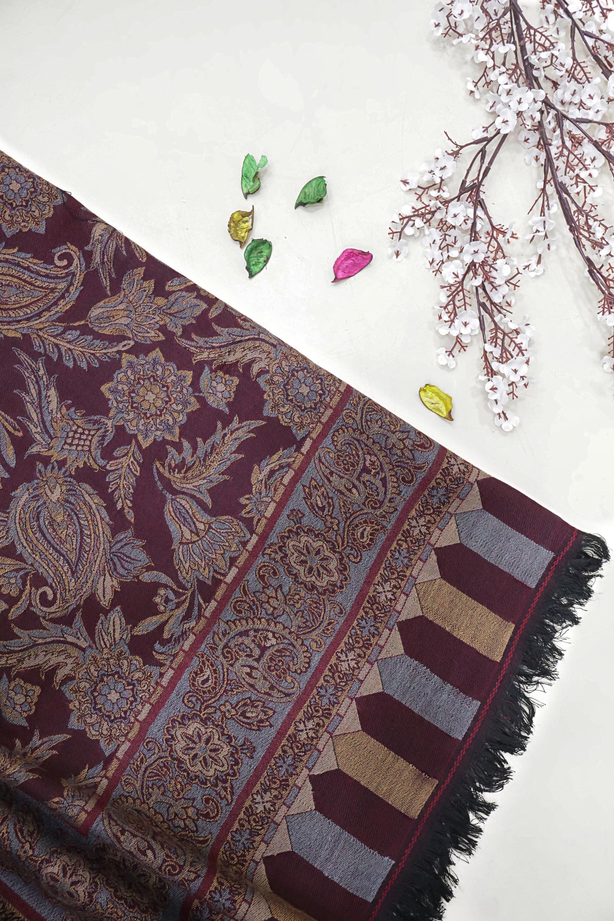 3Piece -Karandi with Pashmina Shawl KP26DRS09