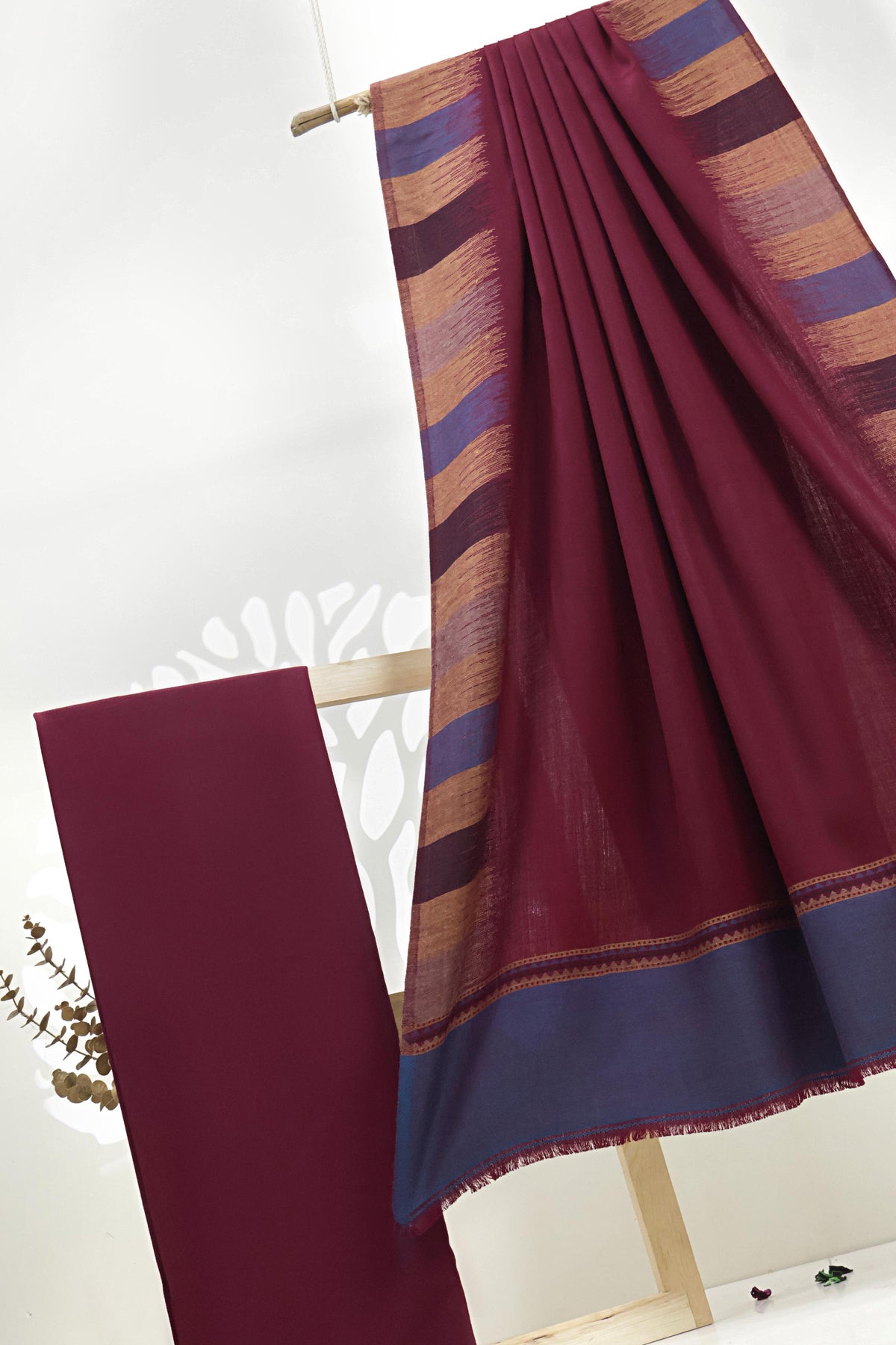 3Piece -Karandi with Pashmina Shawl KP26DMR19