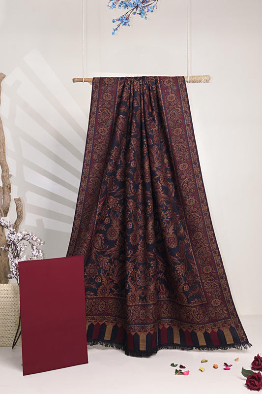 3Piece -Karandi with Pashmina Shawl KP26MR02