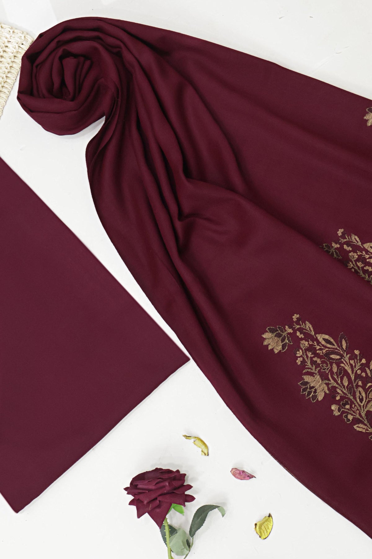 3Piece -Karandi with Pashmina Shawl KP26DMR20
