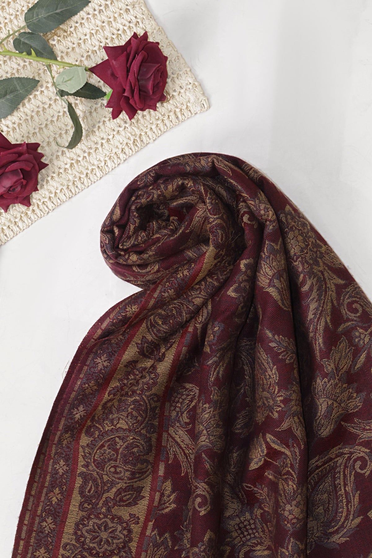 3Piece -Karandi with Pashmina Shawl KP26DMR21