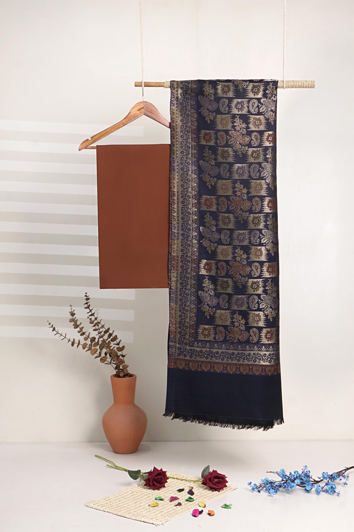 3Piece -Karandi with Pashmina Shawl KP26DRS11