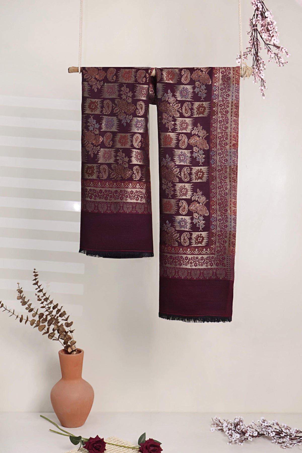 3Piece -Karandi with Pashmina Shawl KP26DMR23