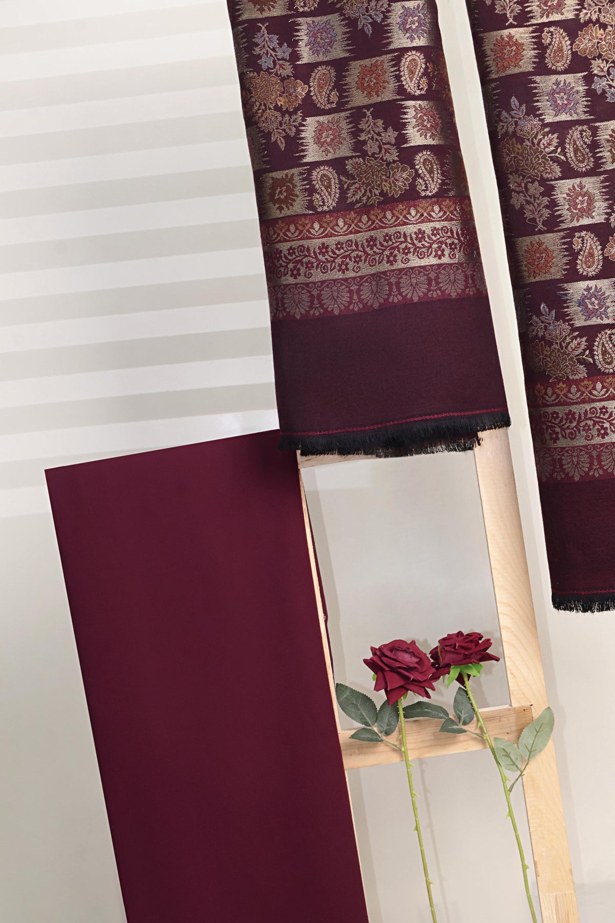 3Piece -Karandi with Pashmina Shawl KP26DMR23