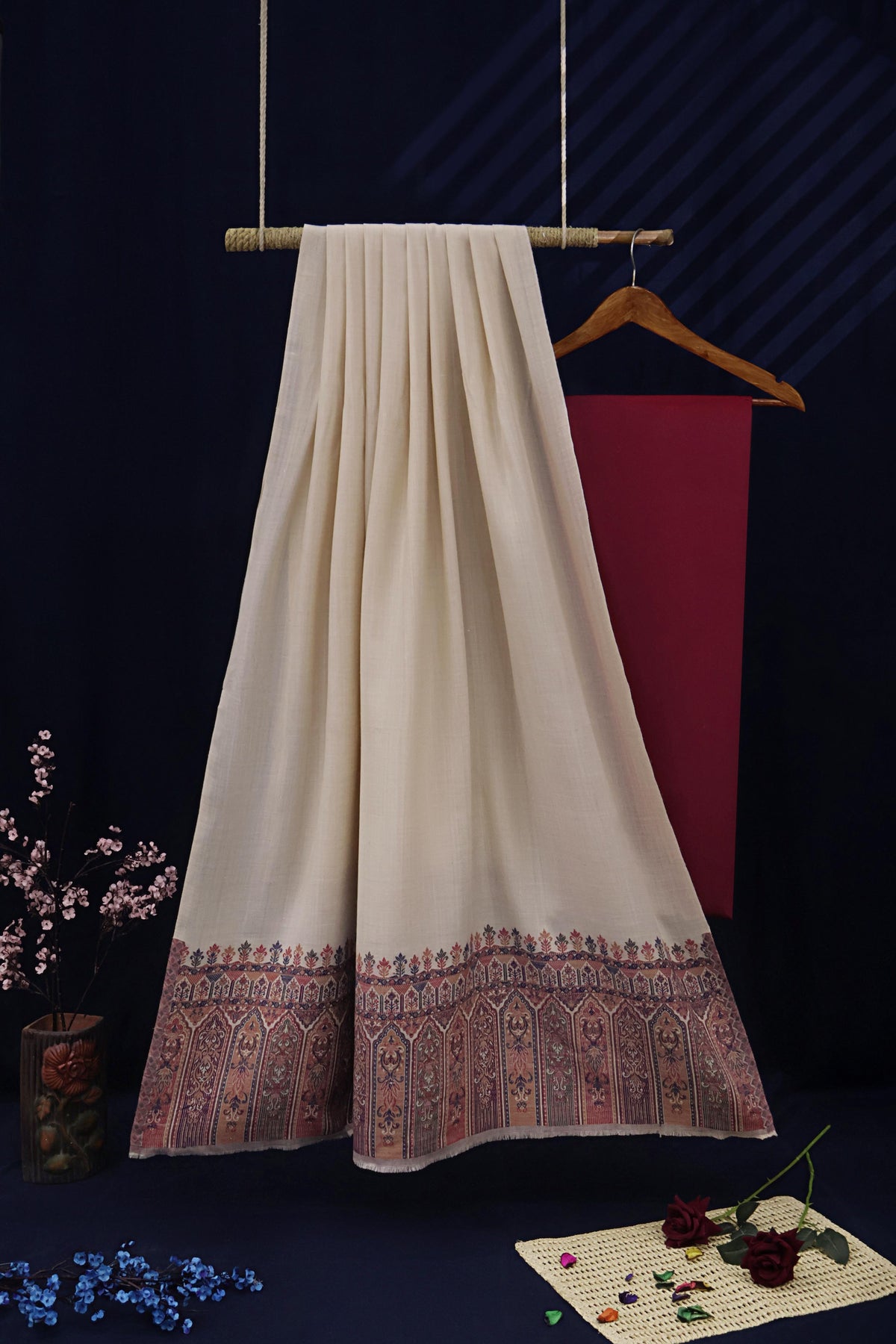 3Piece -Karandi with Pashmina Shawl KP26MR04