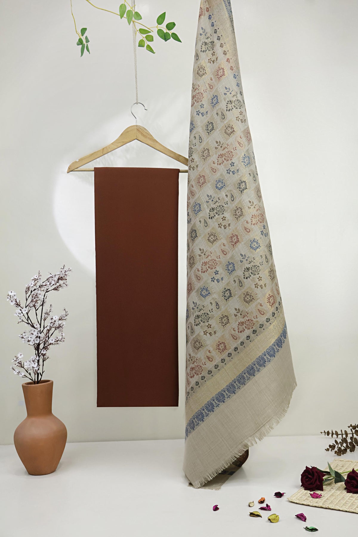 3Piece -Karandi with Pashmina Shawl KP26DRS18
