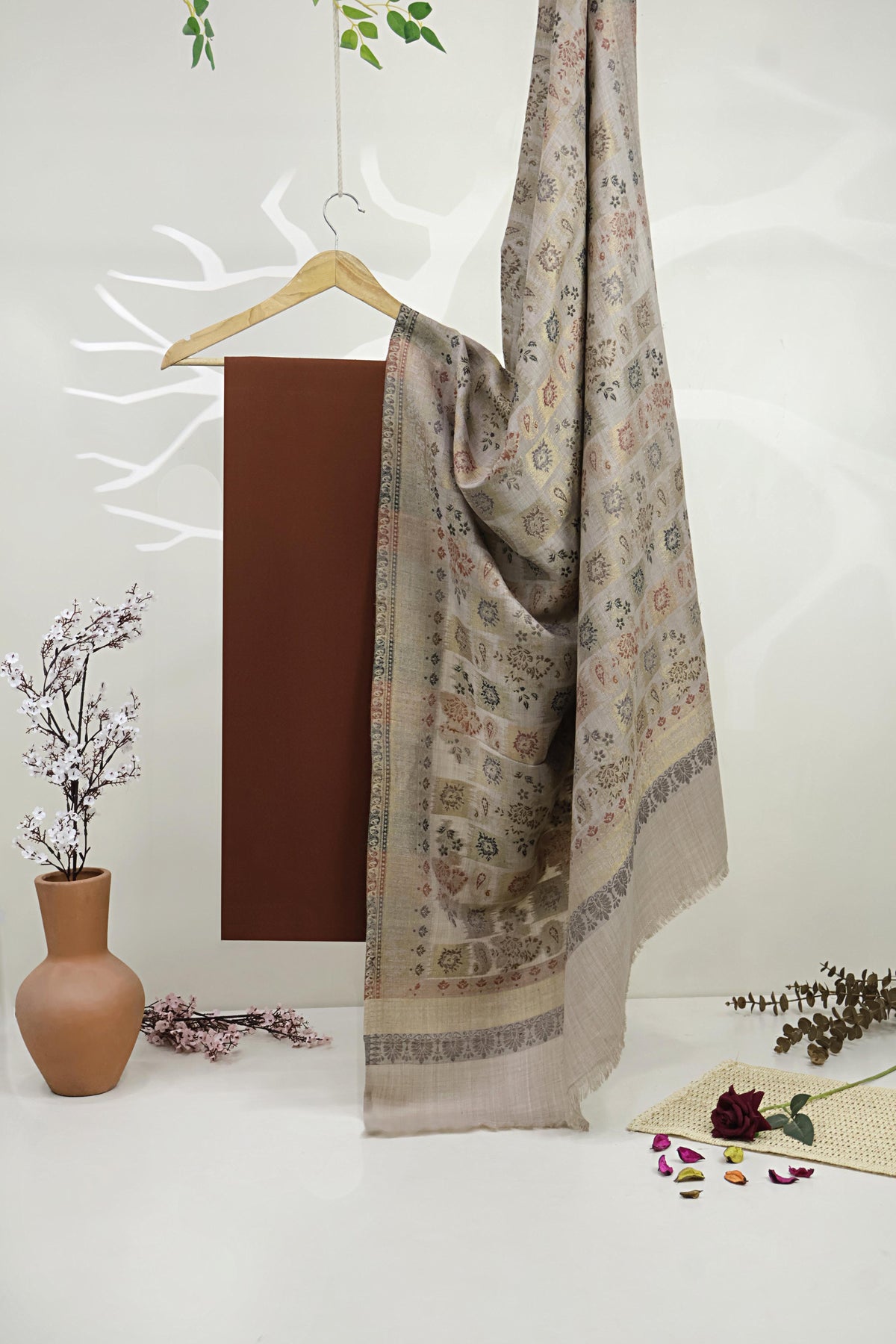 3Piece -Karandi with Pashmina Shawl KP26DRS19