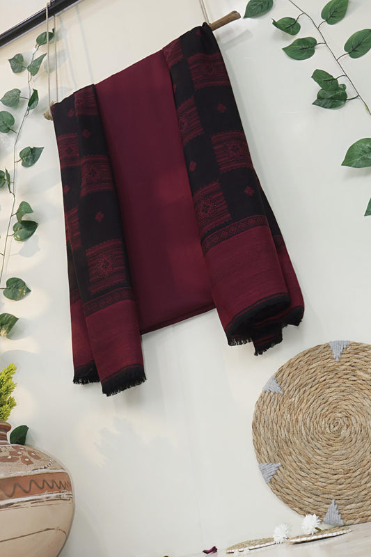 3Piece -Karandi with Pashmina Shawl KP26DMR05