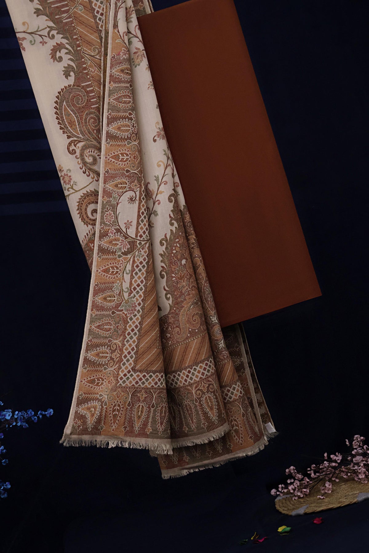 3Piece -Karandi with Pashmina Shawl KP26DRS21