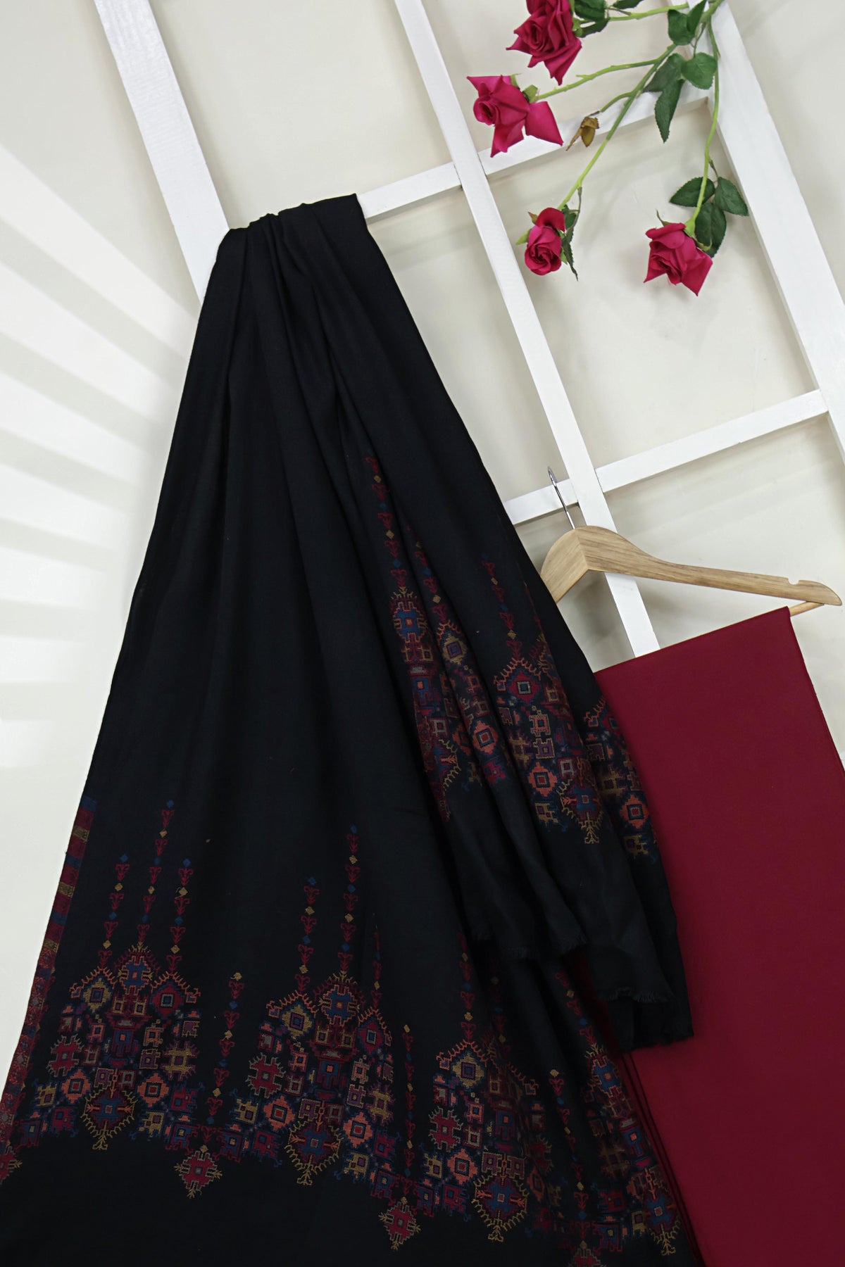 3Piece -Karandi with Pashmina Shawl KP26MR09