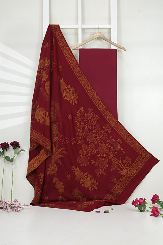 3Piece -Karandi with Pashmina Shawl KP26MR11