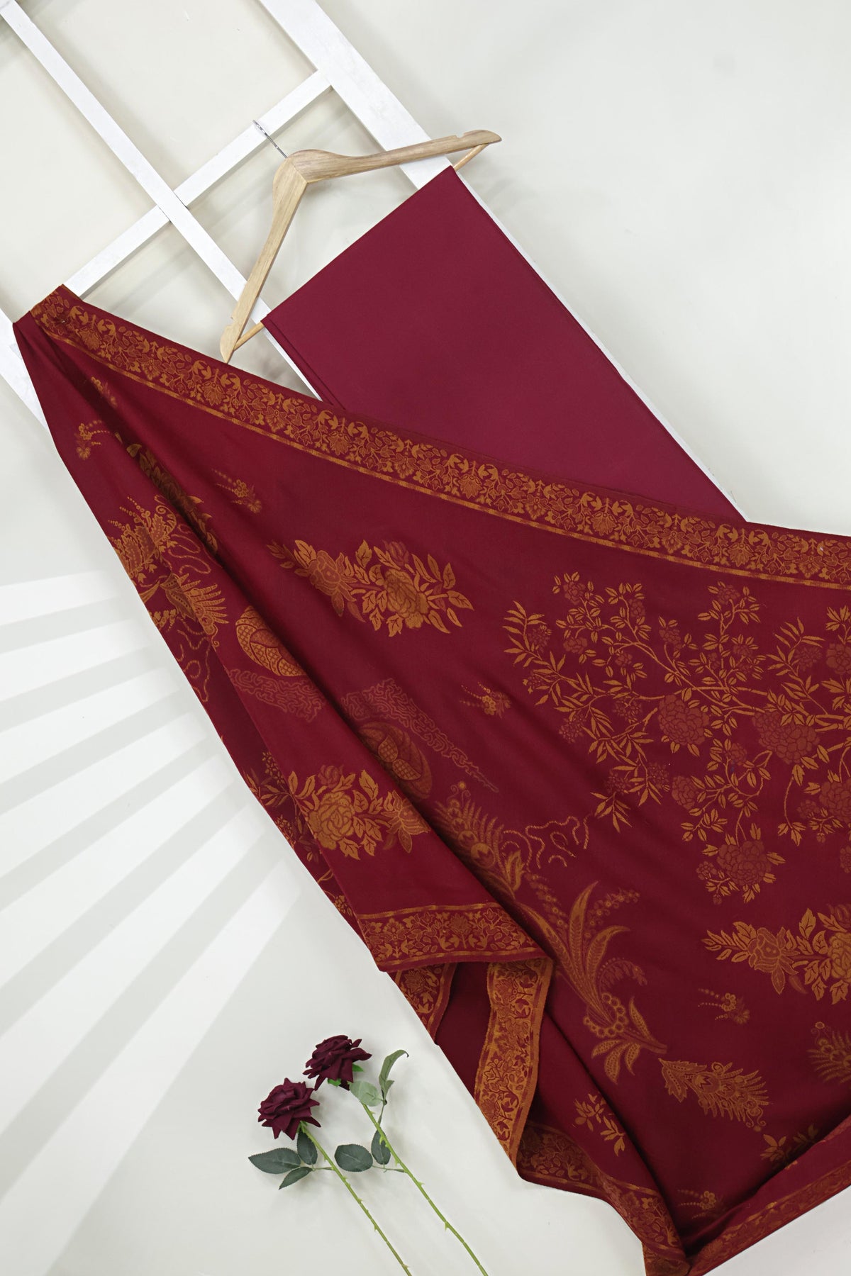 3Piece -Karandi with Pashmina Shawl KP26MR11