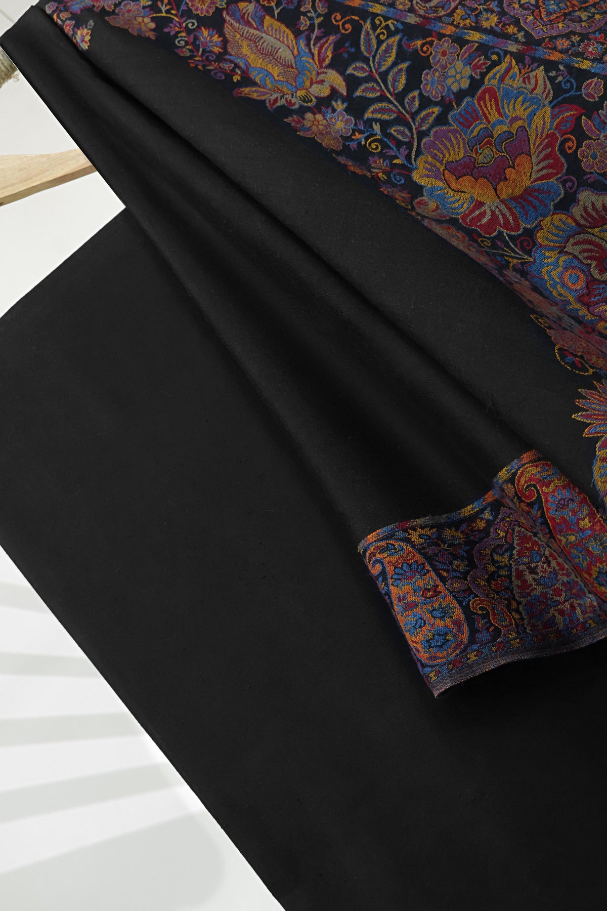 3Piece -Karandi with Pashmina Shawl KP26BLK18