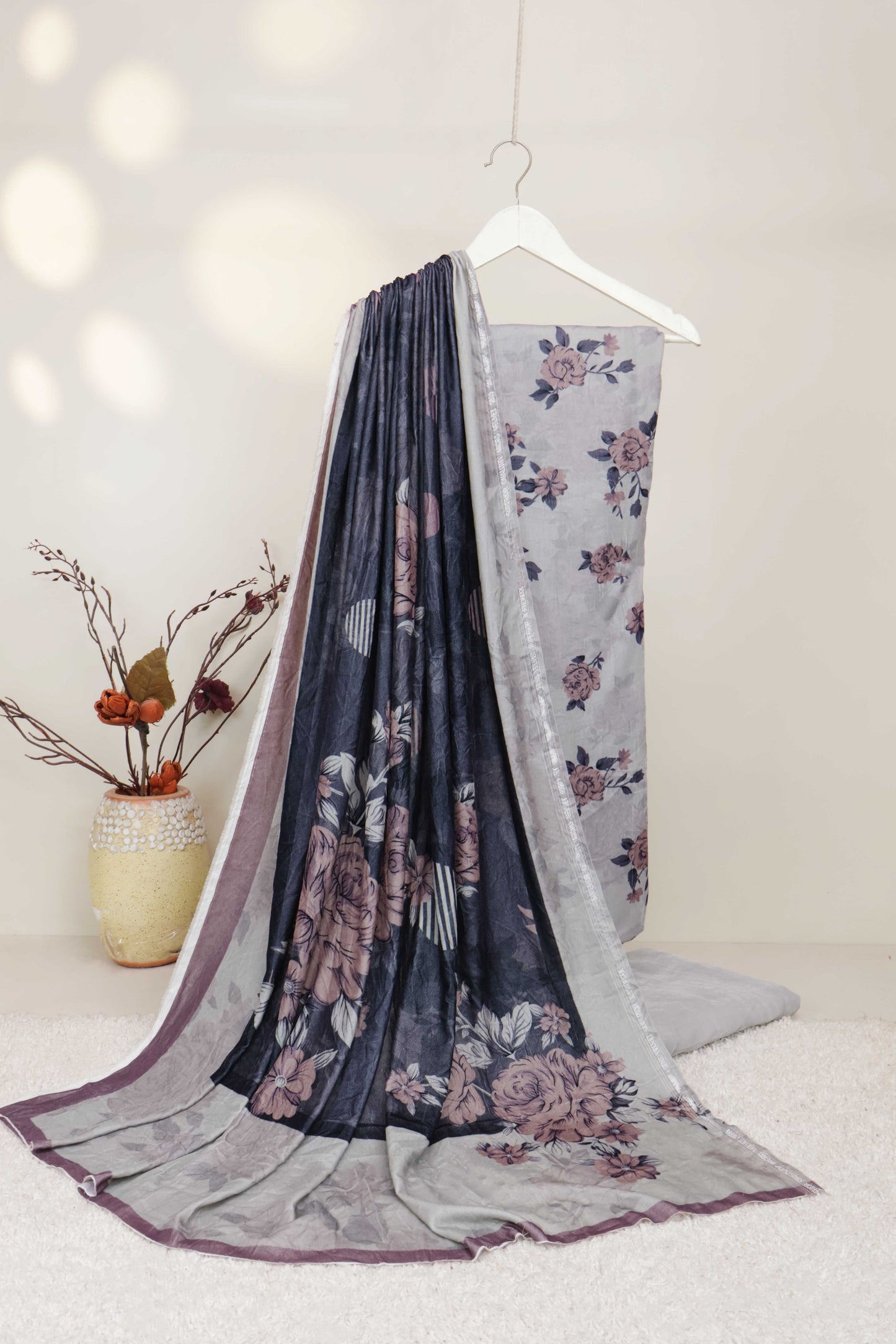 3Piece - Printed Micro Velvet Suit VC138