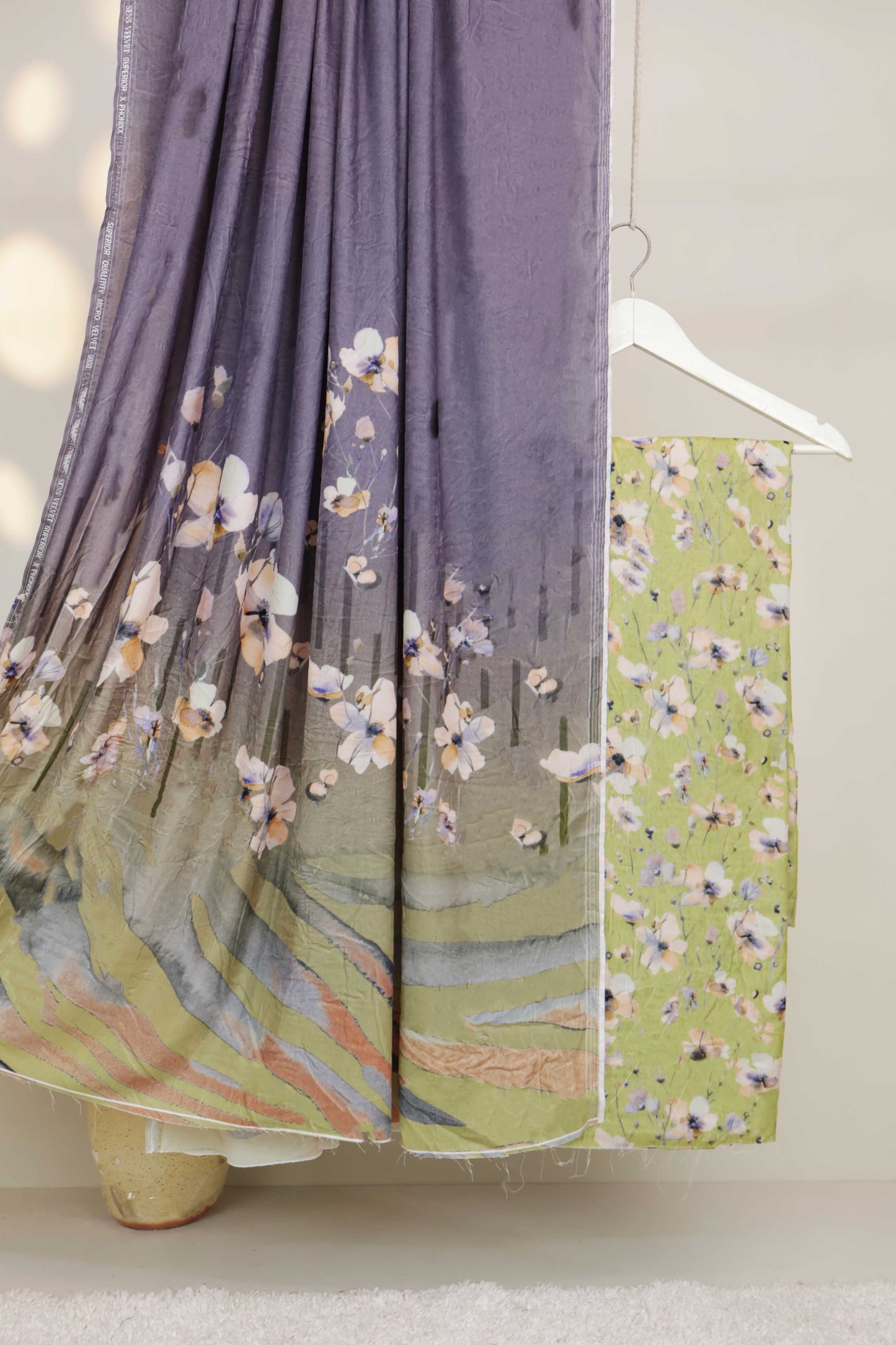 3Piece - Printed Micro Velvet Suit VC132