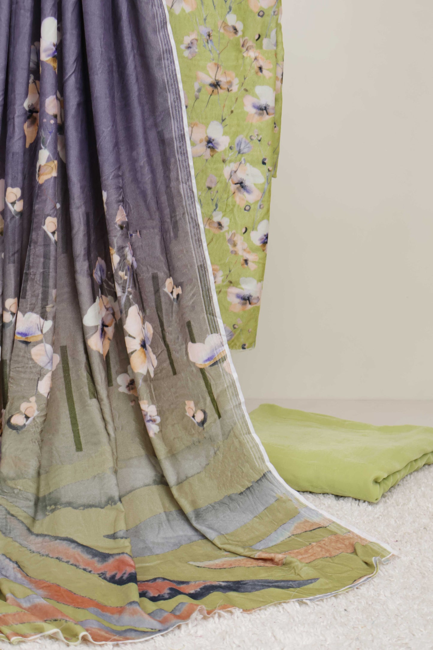 3Piece - Printed Micro Velvet Suit VC132