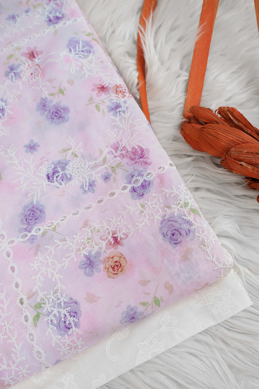Printed Embroidered Lawn RB124