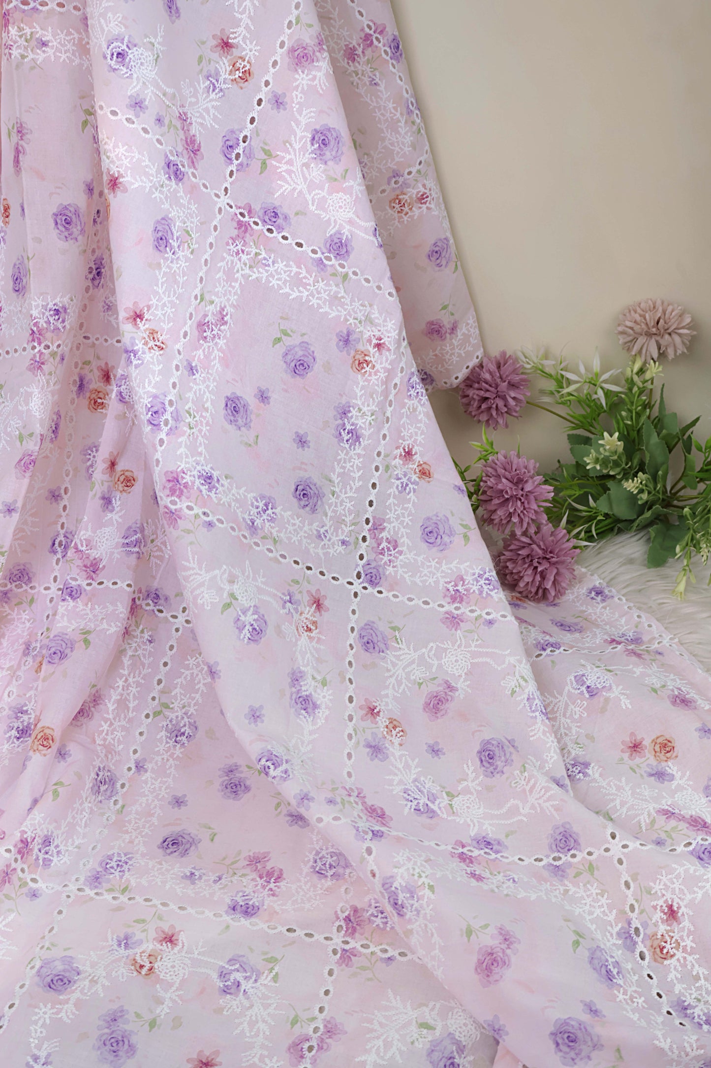 2Piece – Printed Embroidered Lawn RB124
