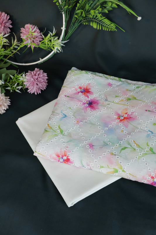 2Piece – Printed Embroidered Lawn S2P07