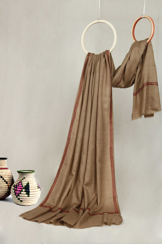 Embroidered Broder Pashmina Shawl Skin Sh11