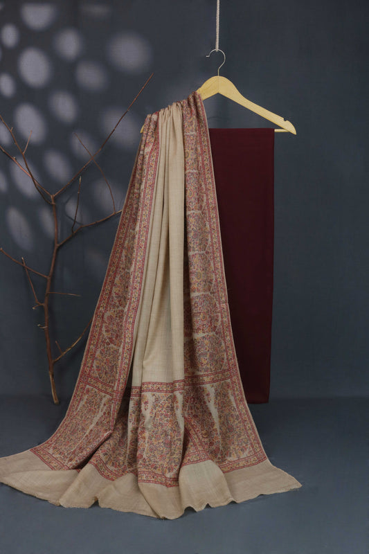 3Piece -Karandi with Pashmina Shawl KPP355