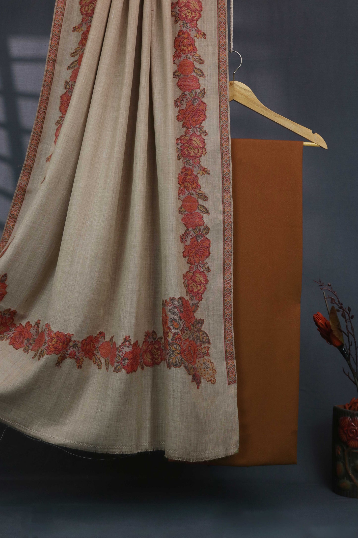 3Piece -Karandi with Pashmina Shawl KPP321