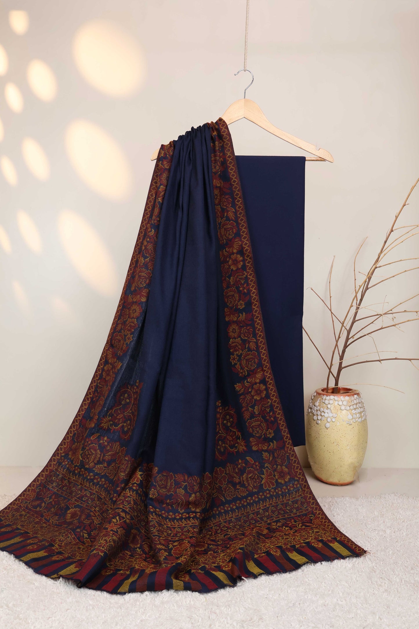 3Piece -Karandi with Pashmina Shawl KPP392