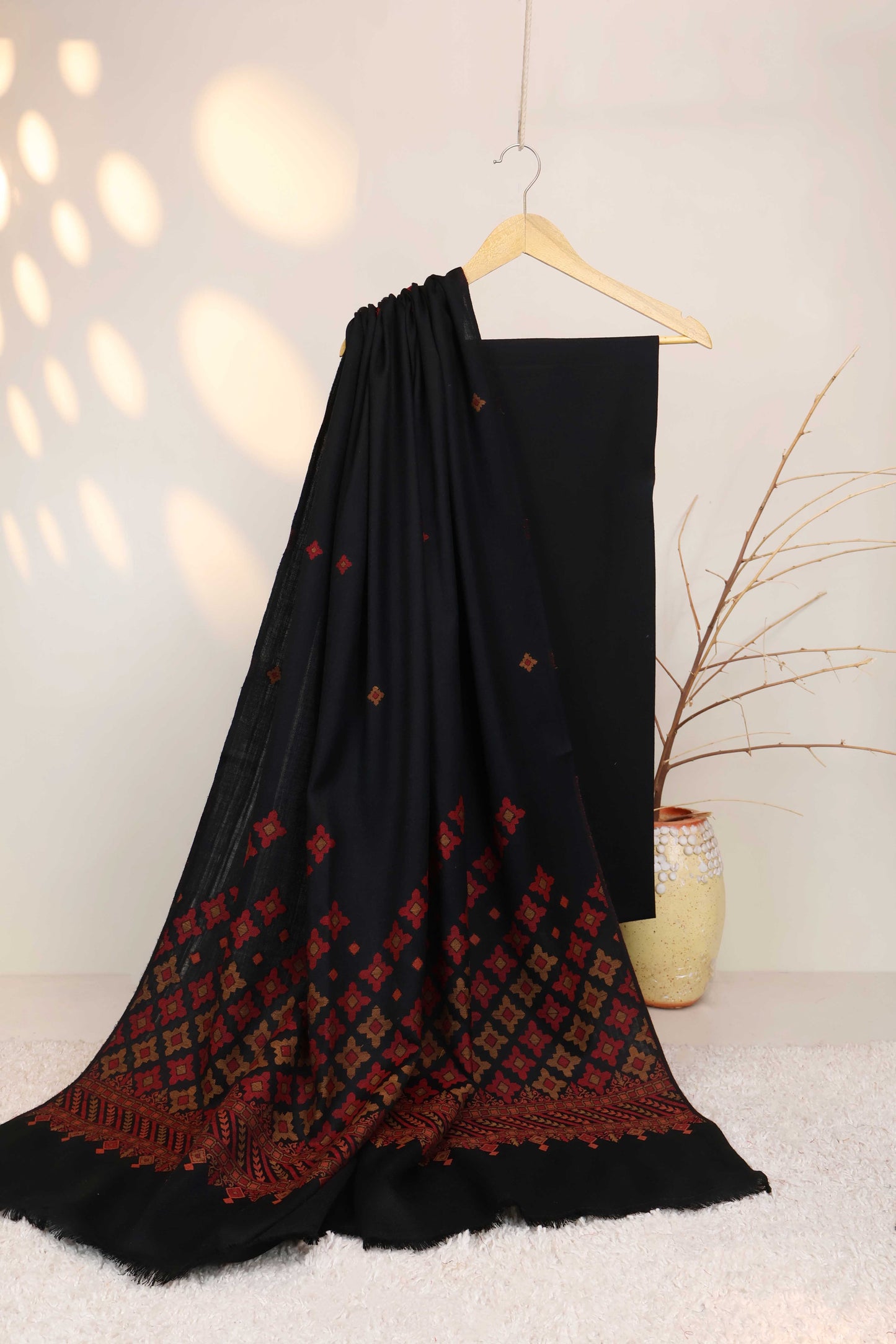 3Piece -Karandi with Pashmina Shawl KPP394