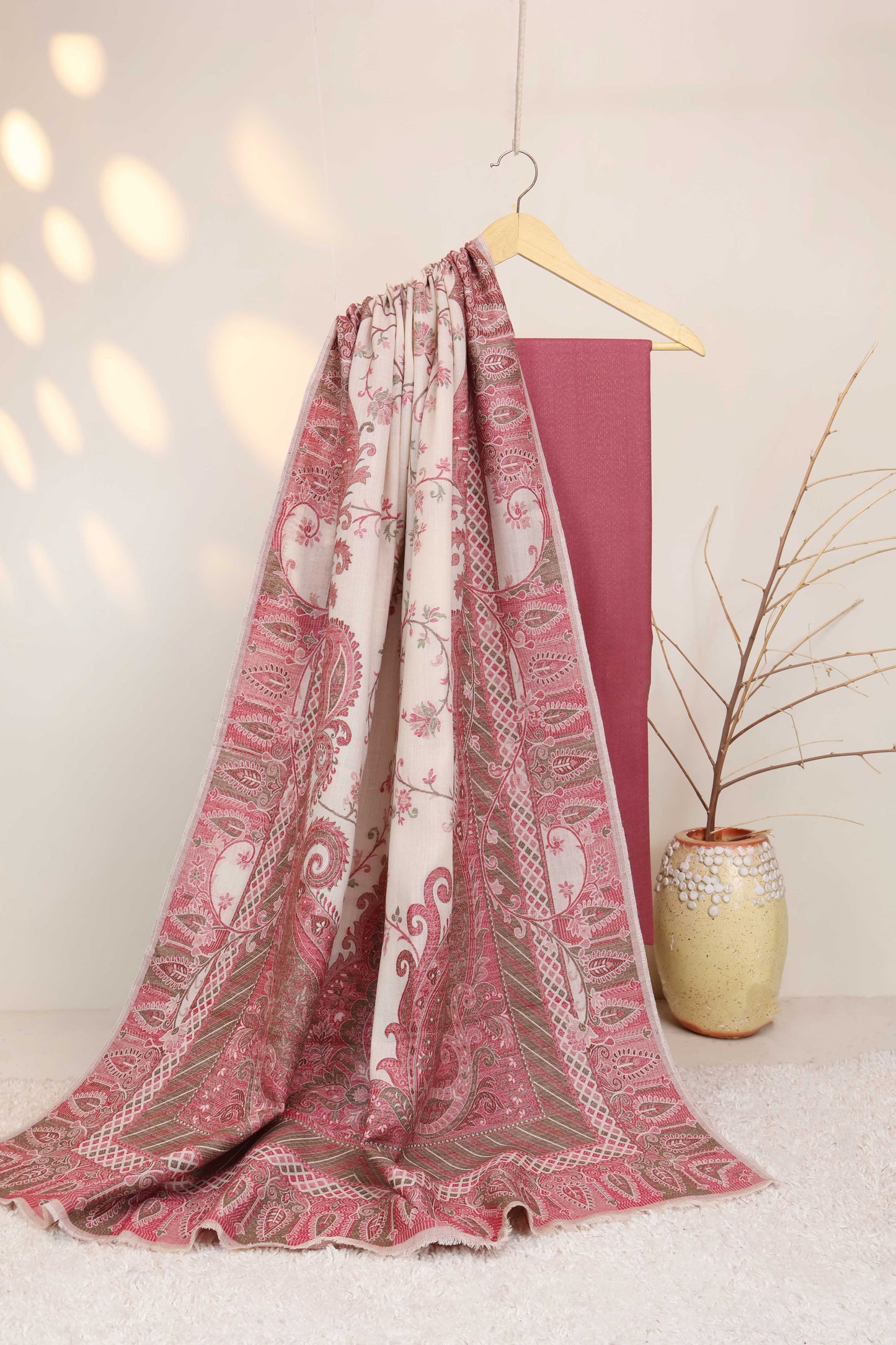 3Piece -Karandi with Pashmina Shawl KPP501