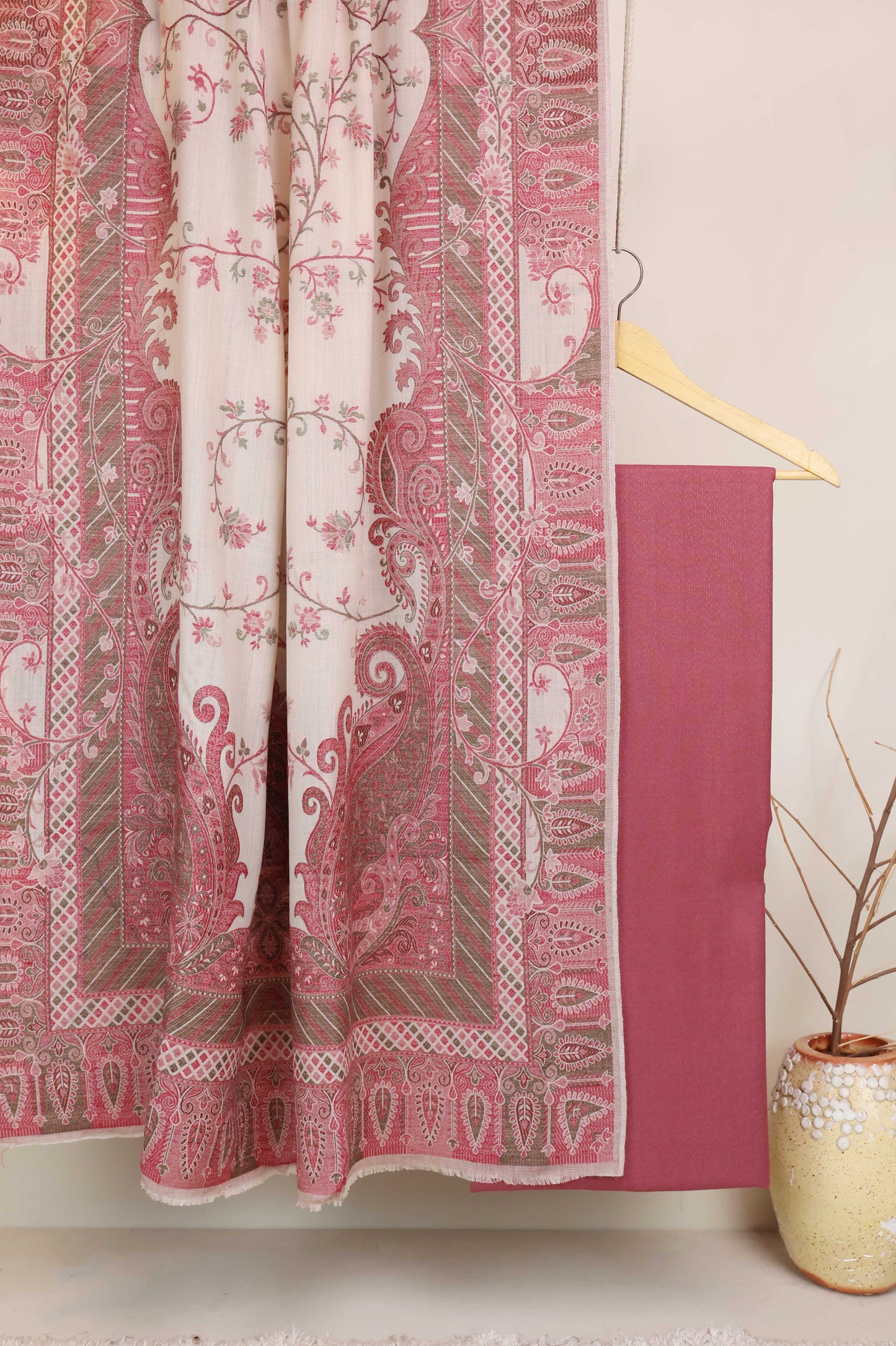 3Piece -Karandi with Pashmina Shawl KPP501