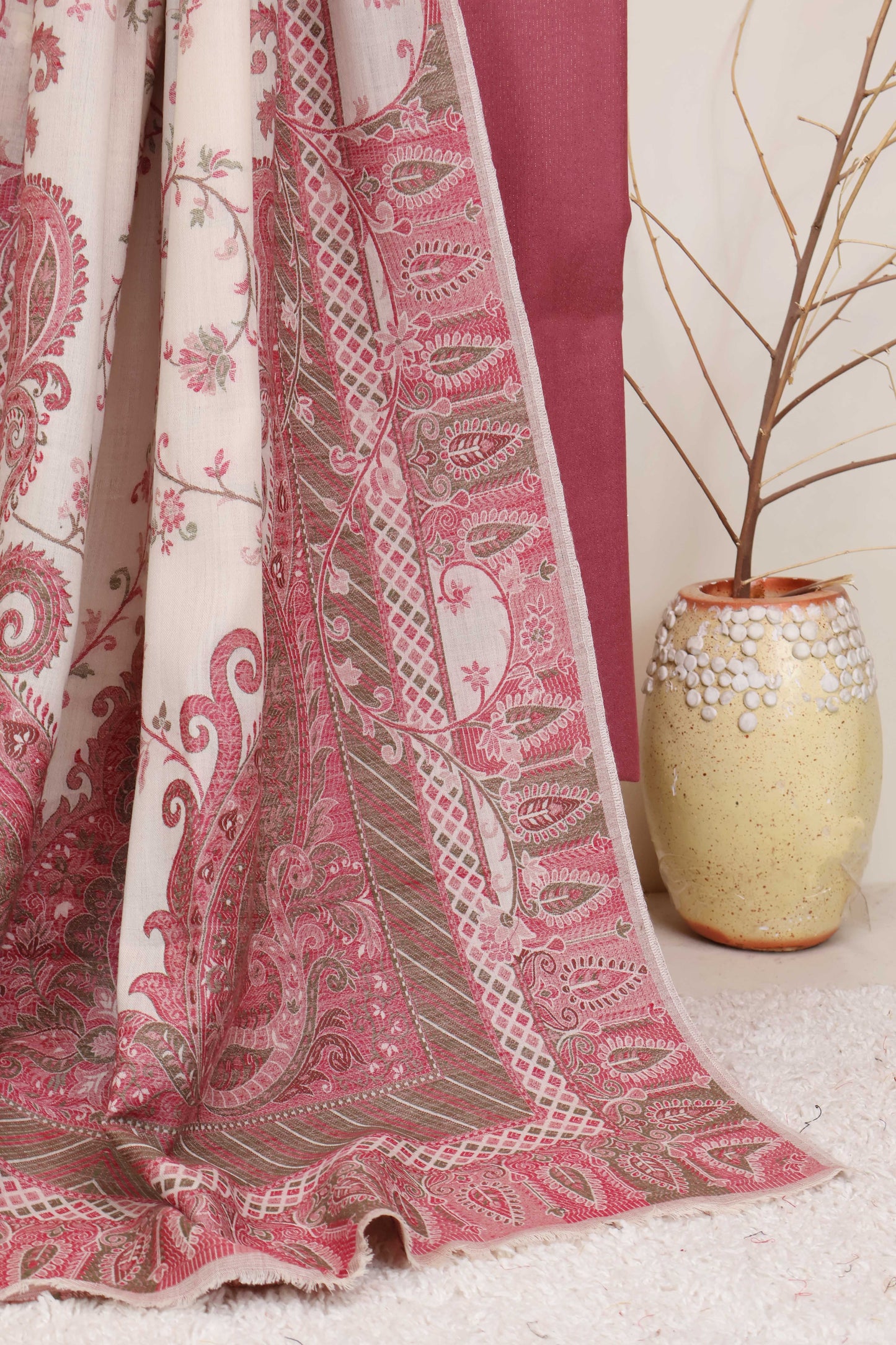 3Piece -Karandi with Pashmina Shawl KPP501