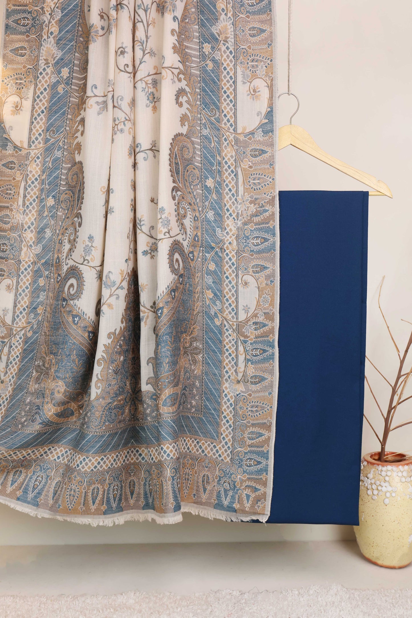 3Piece -Karandi with Pashmina Shawl KPP401