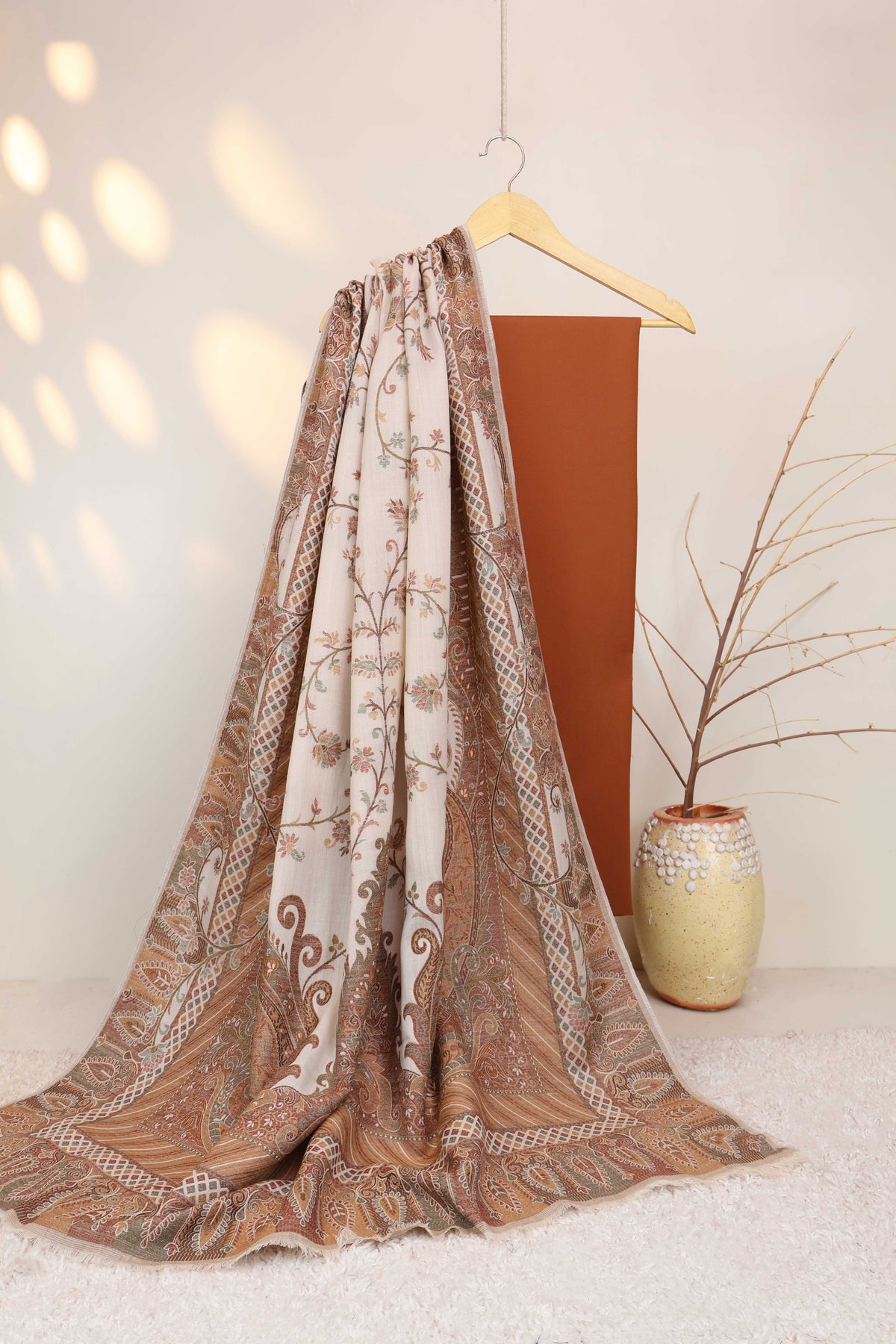 3Piece -Karandi with Pashmina Shawl KPP404