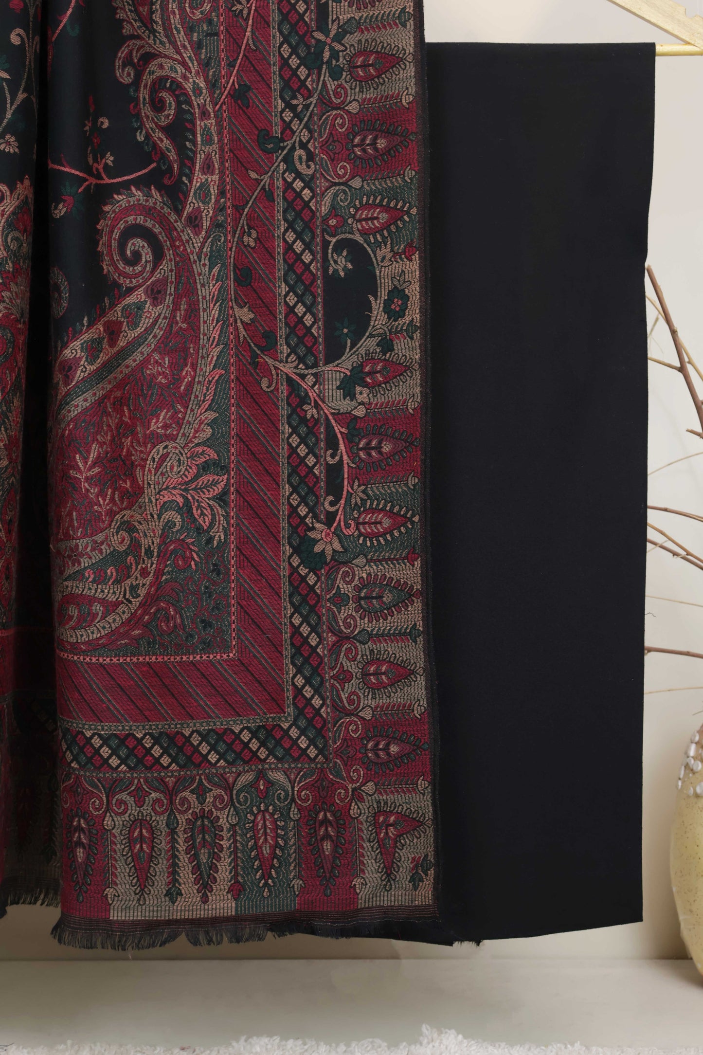 3Piece - Karandi with Pashmina Shawl KPP411