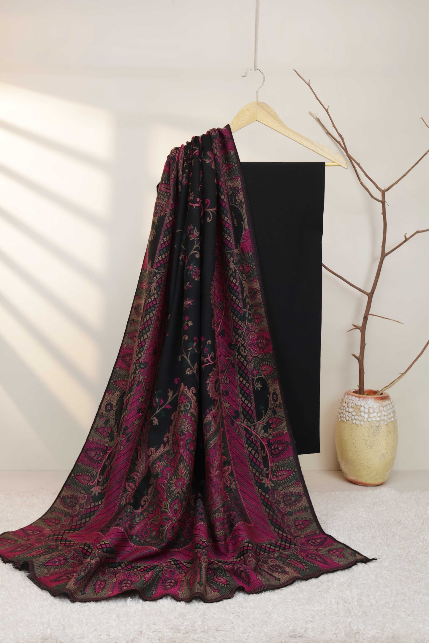 3Piece -Karandi with Pashmina Shawl KPP430