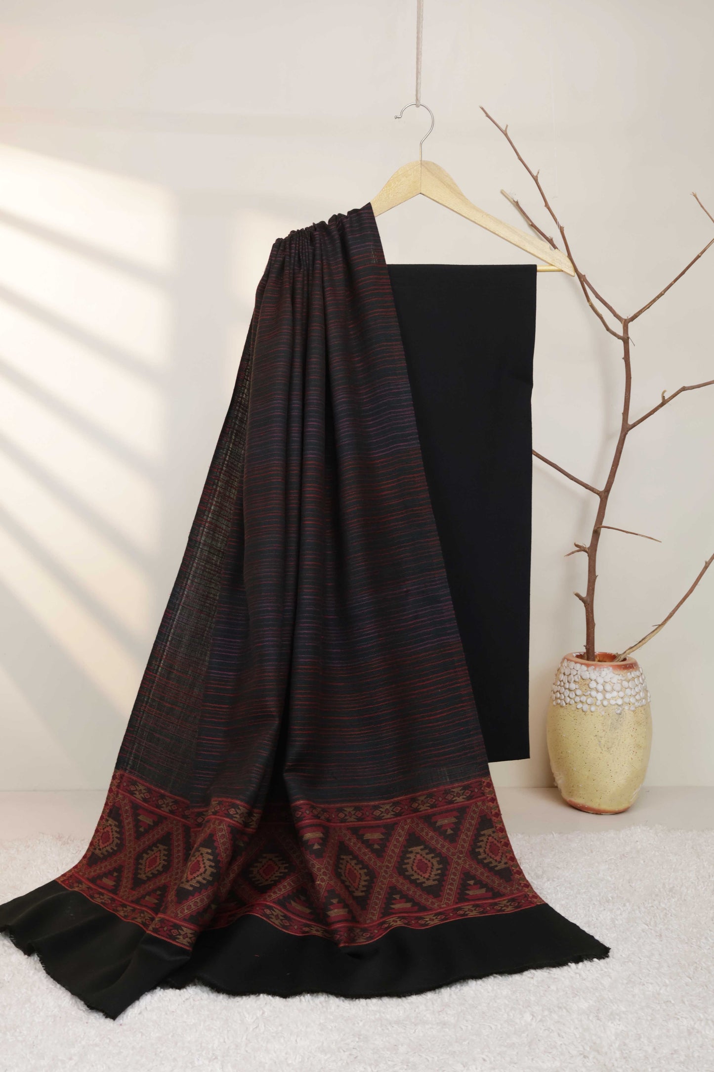 3Piece -Karandi with Pashmina Shawl KPP431