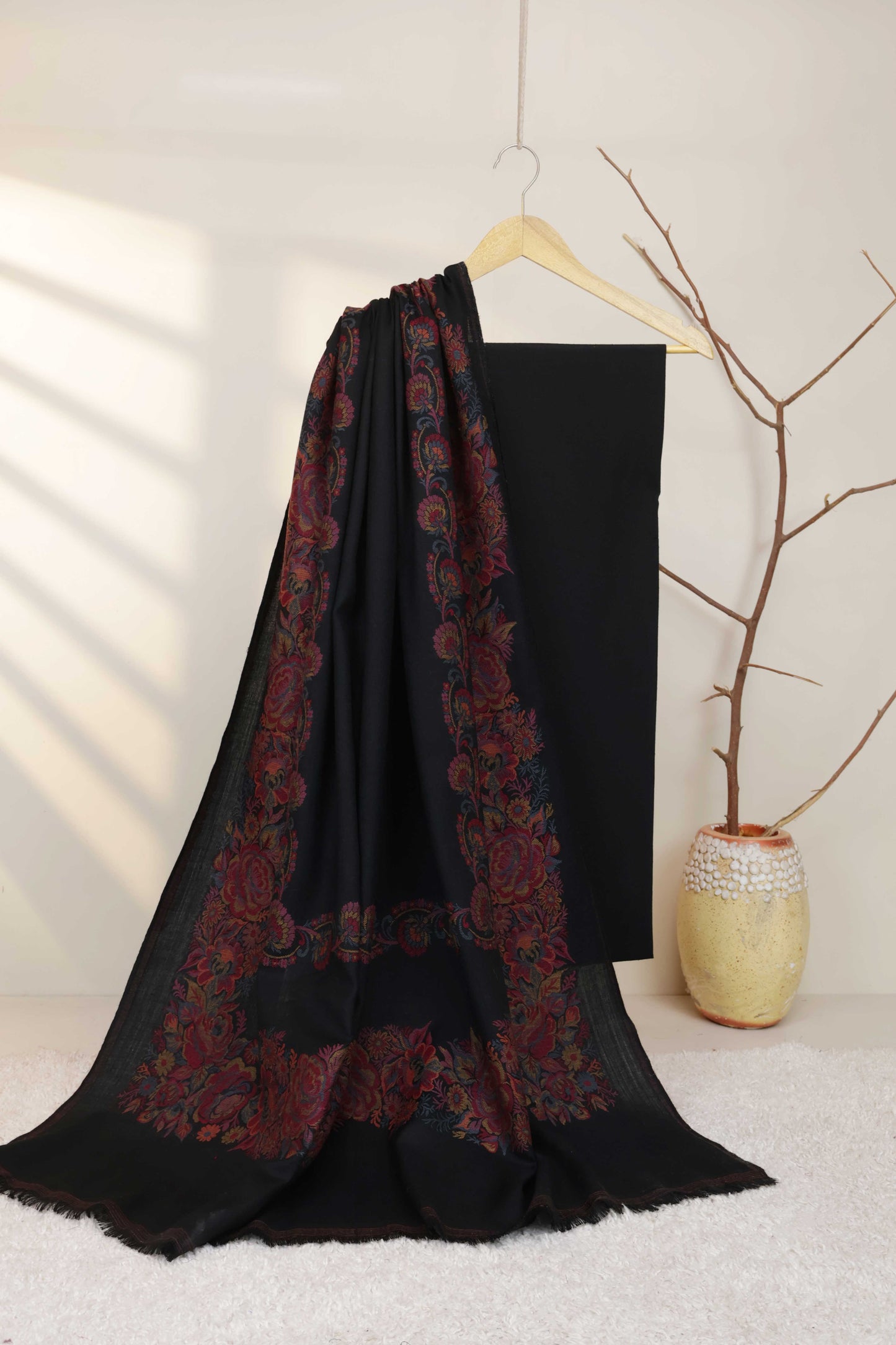 3Piece -Karandi with Pashmina Shawl KPP432