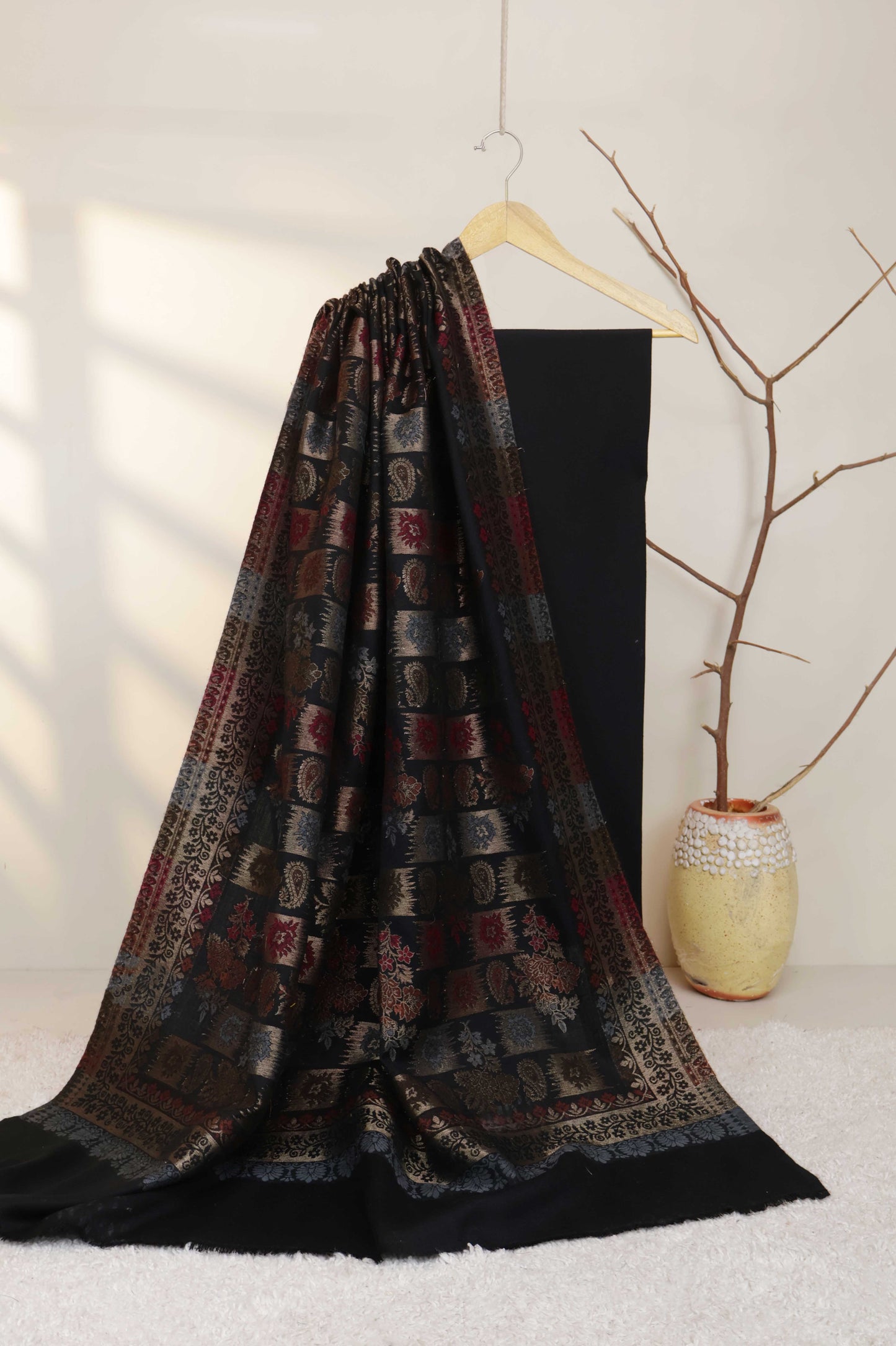 3Piece -Karandi with Pashmina Shawl KPP434