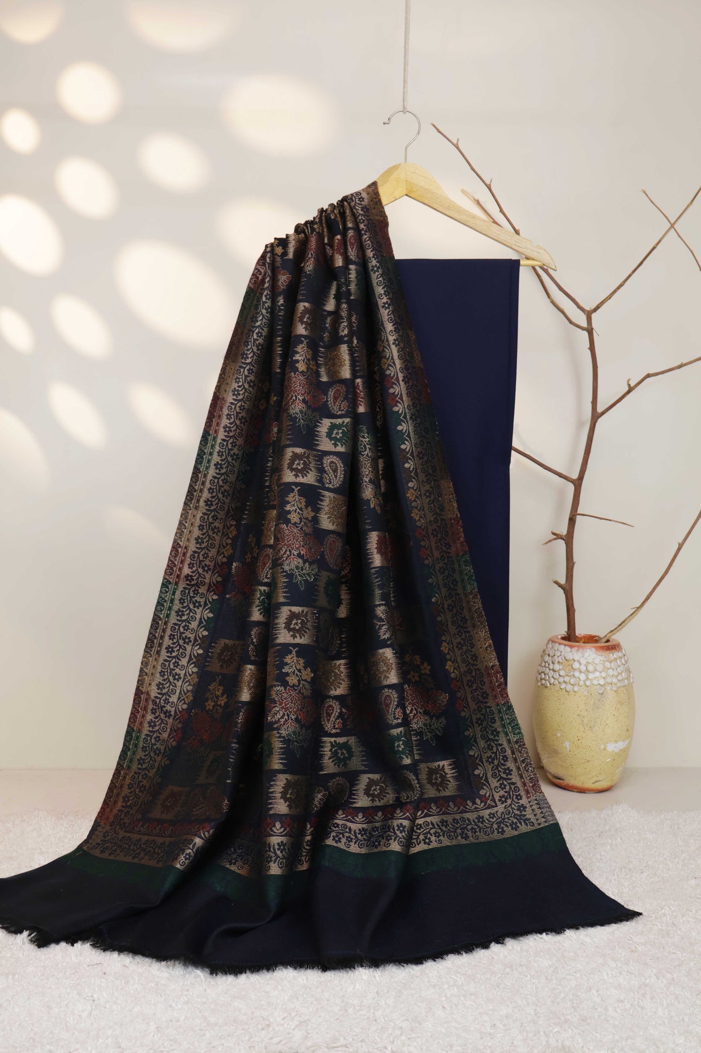 3Piece -Karandi with Pashmina Shawl KPP435