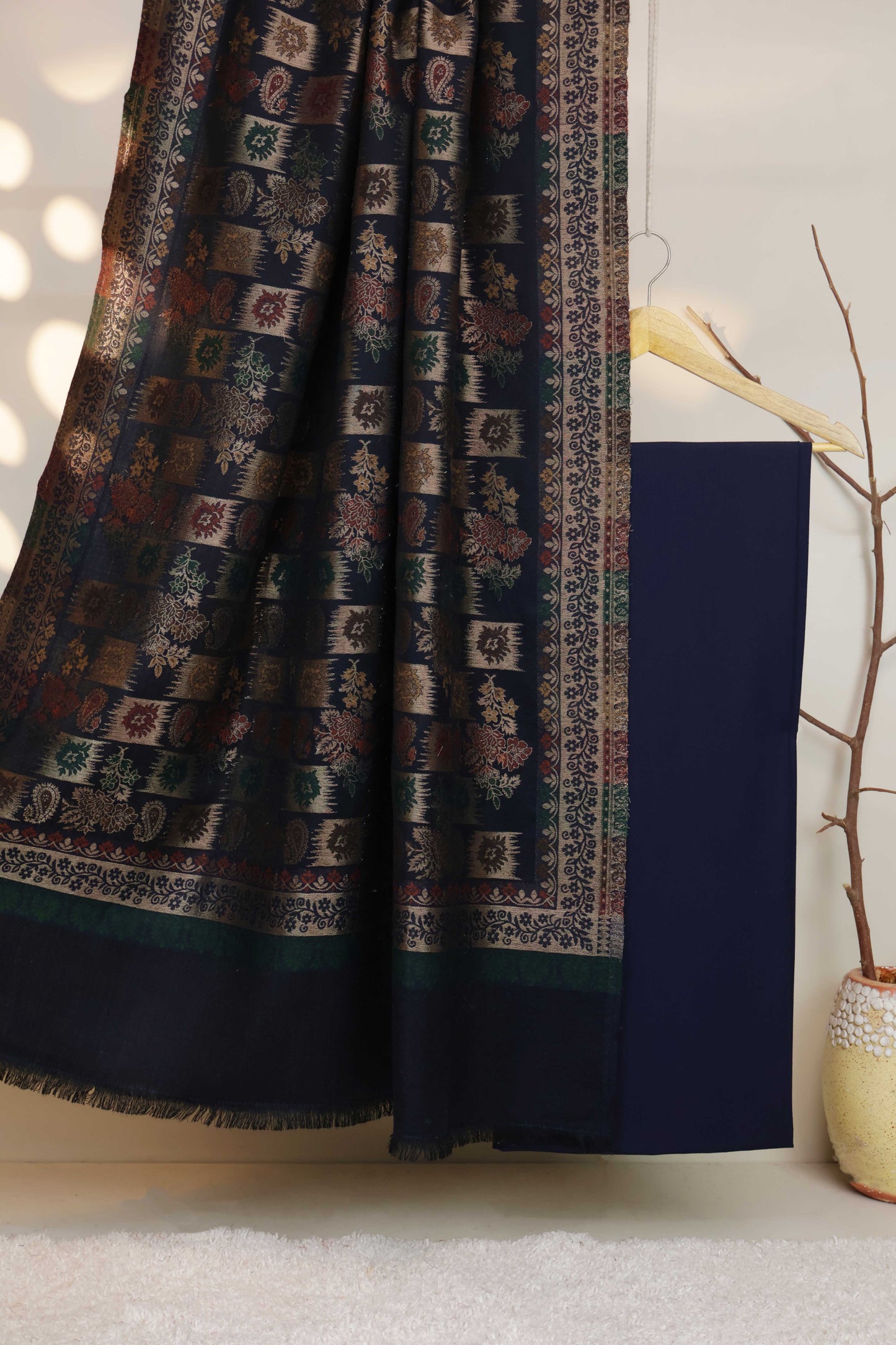 3Piece -Karandi with Pashmina Shawl KPP435