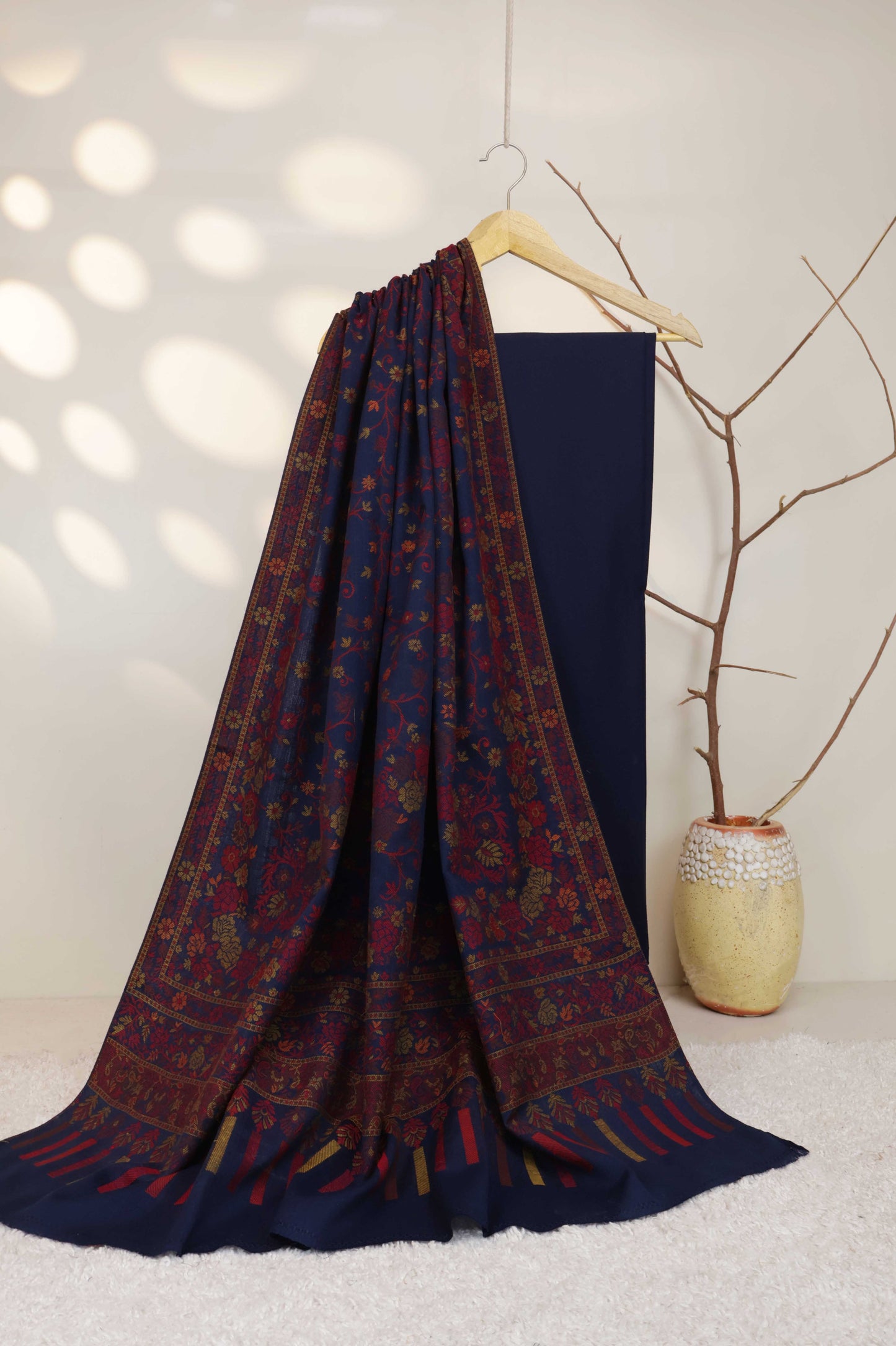 3Piece -Karandi with Pashmina Shawl KPP437