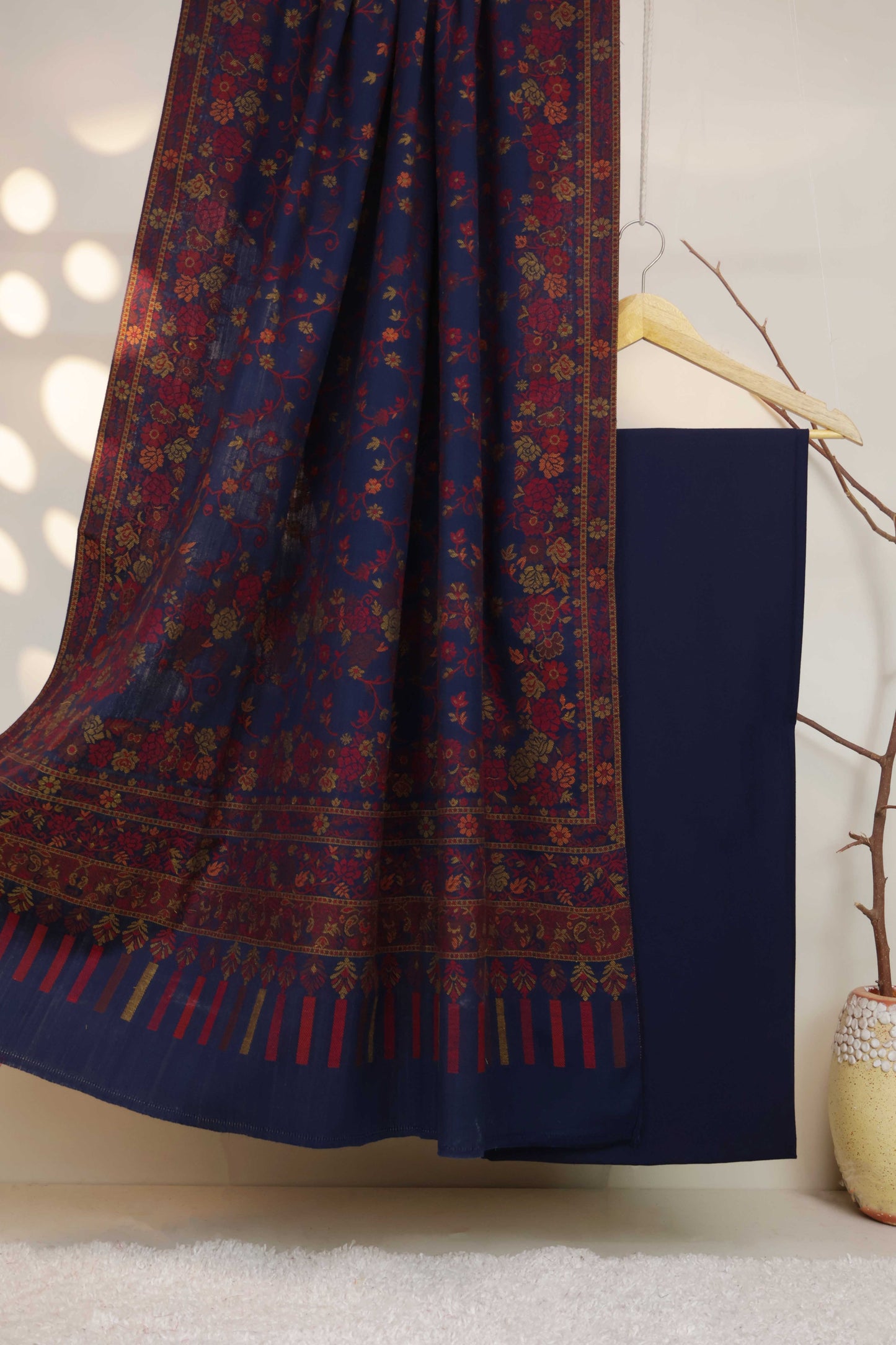 3Piece -Karandi with Pashmina Shawl KPP437